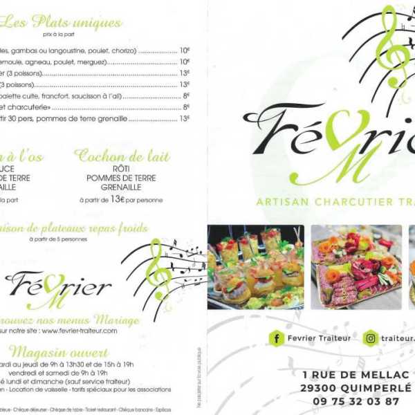 Carte traiteur 2025